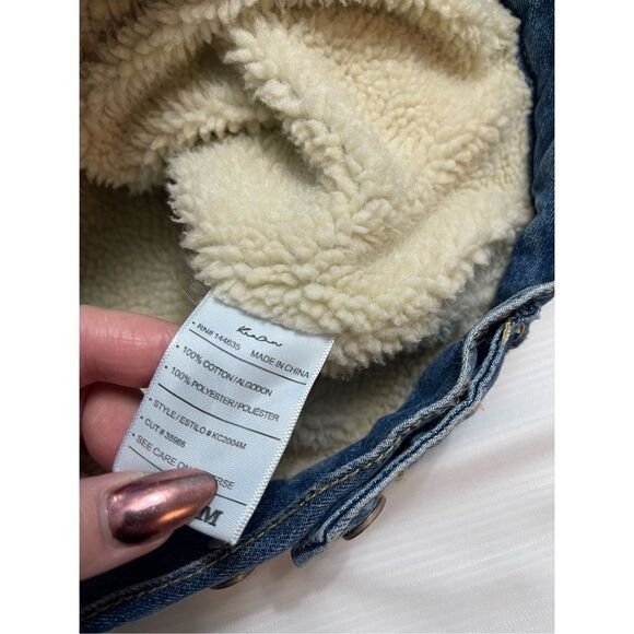 Kancan Sherpa Denim Jacket Size Medium - Picture 7 of 9